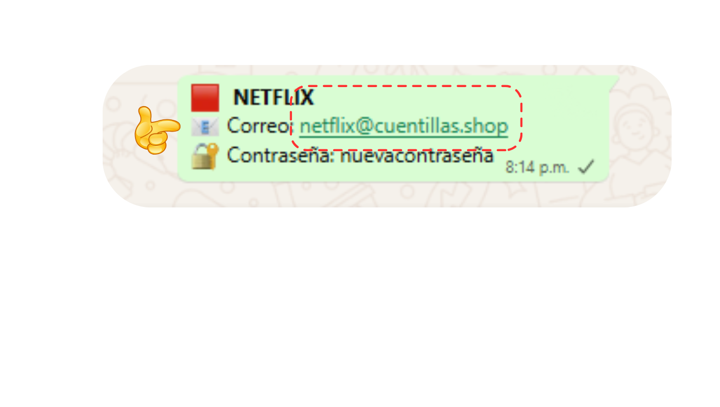 Correo de la cuenta Netflix en celular